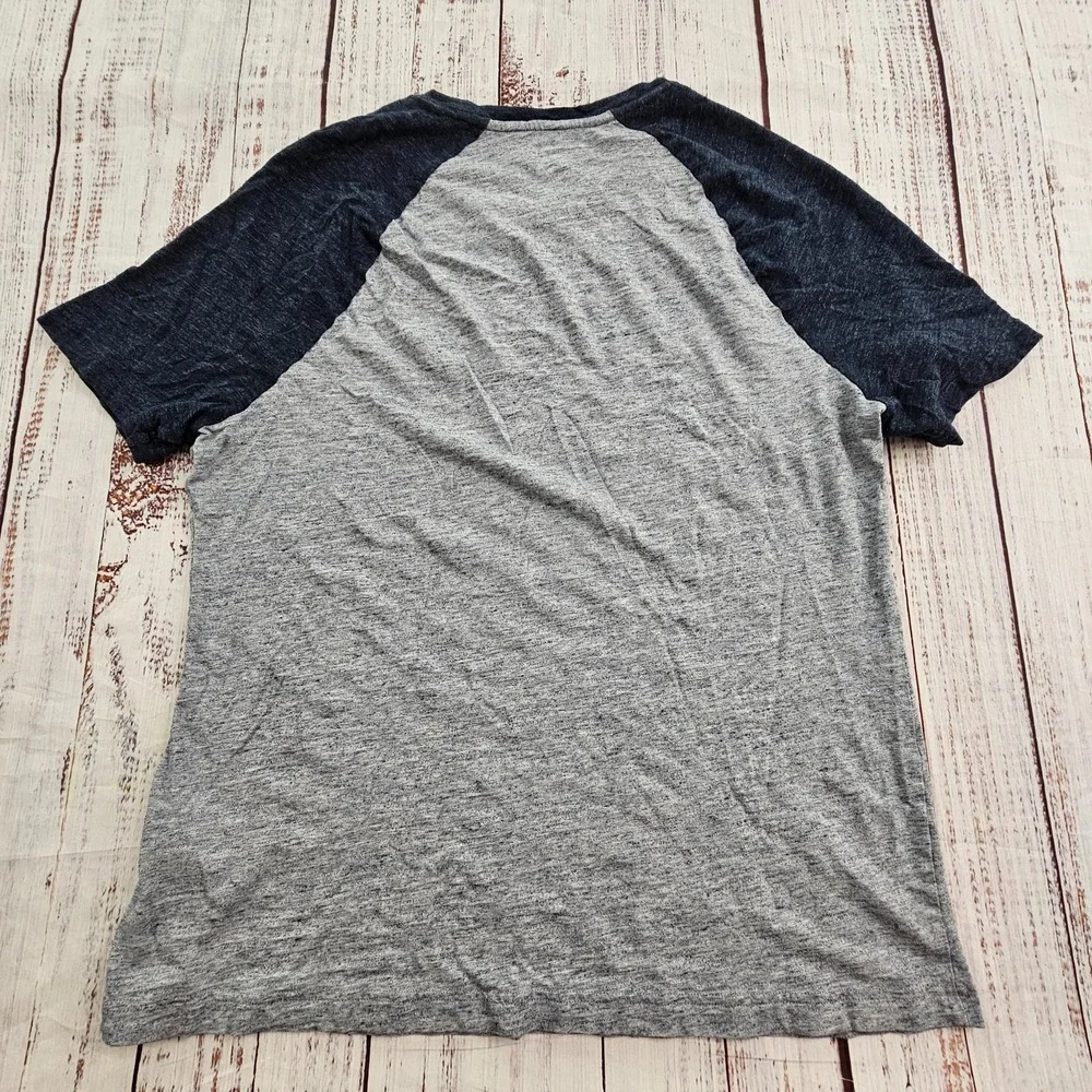 Banana Republic Soft Wash Blue Colorblock Short Sleeve Cotton T-Shirt Men's L